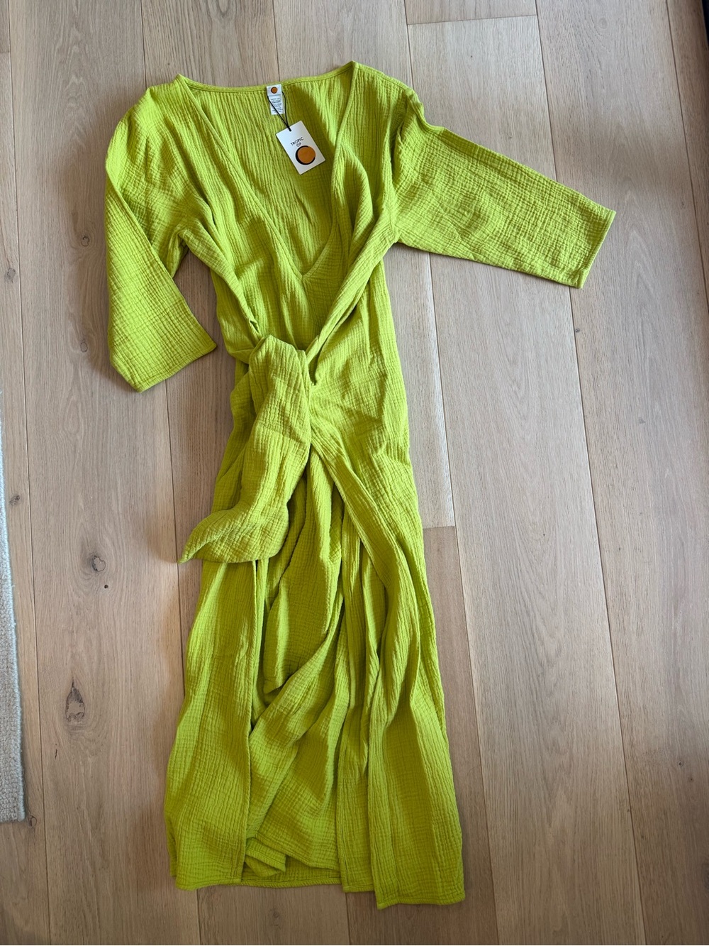 Women’s Lime Green Swim Coverup Wrap Dress